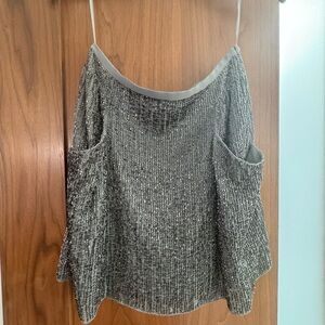 Club Monaco Silver Sequin skirt! size 2